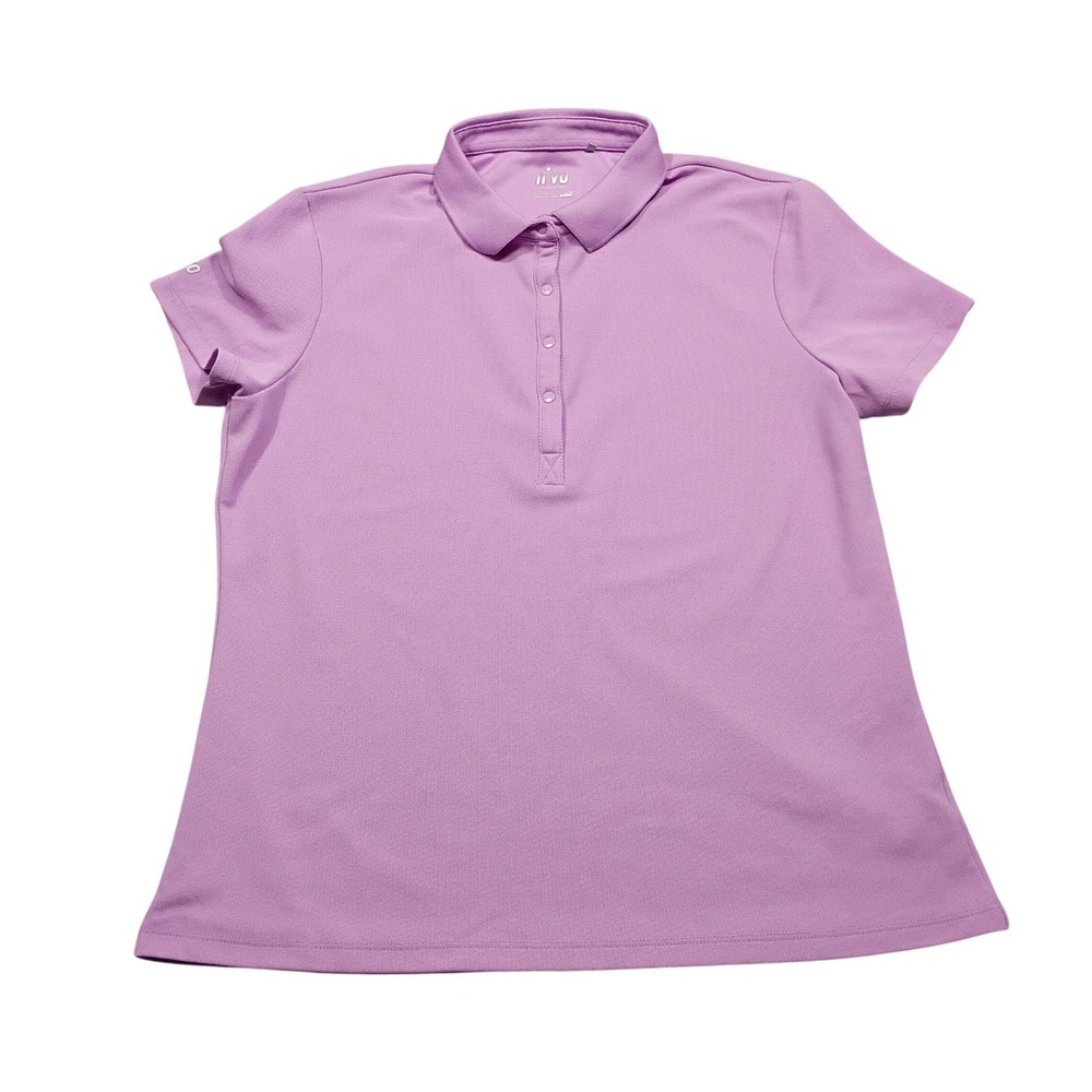 Nivo Polo Shirt Womens XL Short Sleeve Coolmax Moisture Wicking Purple Golf Top